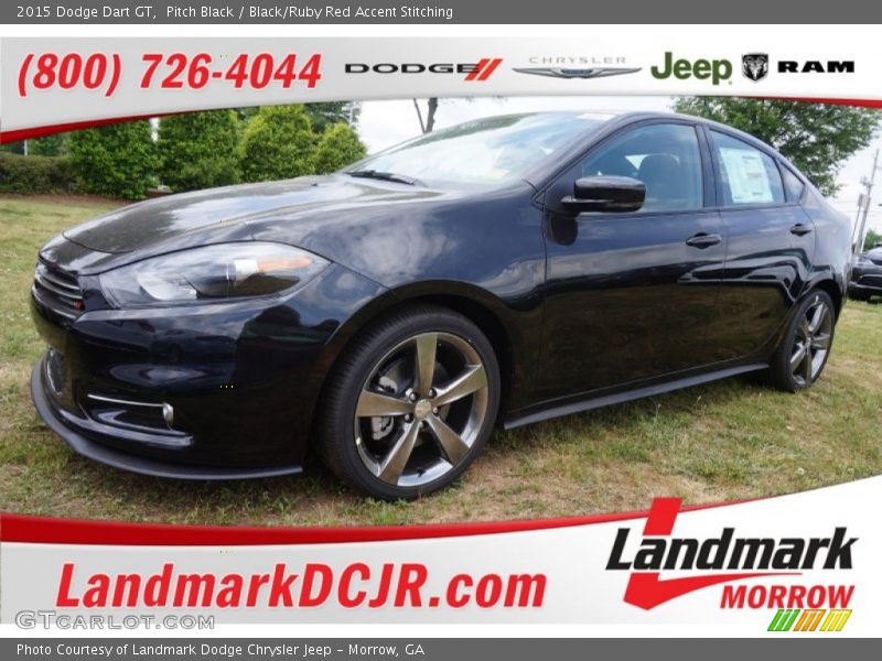 Pitch Black / Black/Ruby Red Accent Stitching 2015 Dodge Dart GT