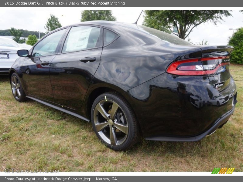 Pitch Black / Black/Ruby Red Accent Stitching 2015 Dodge Dart GT