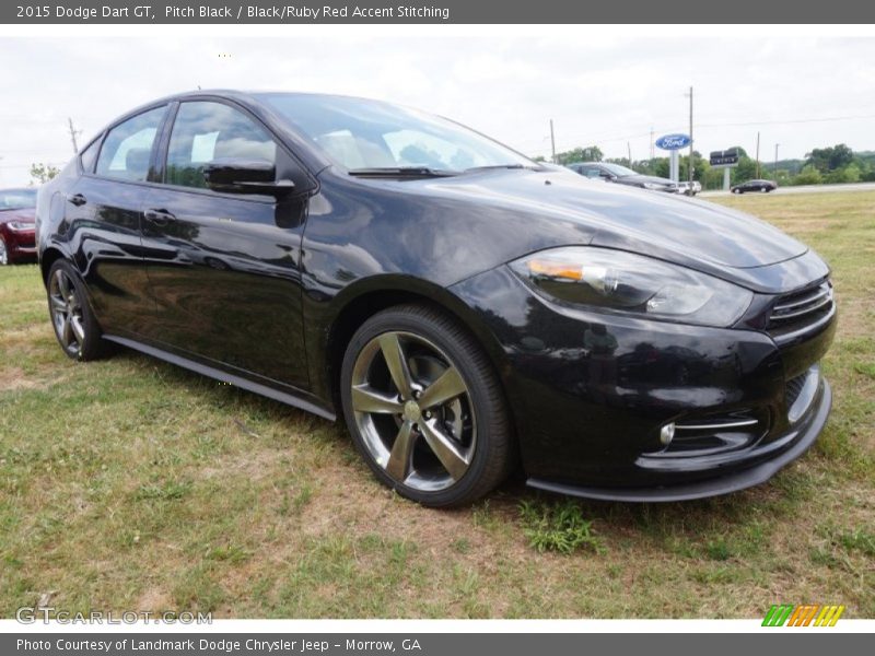 Pitch Black / Black/Ruby Red Accent Stitching 2015 Dodge Dart GT