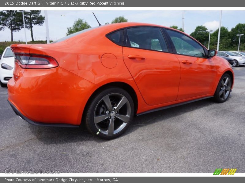 Vitamin C / Black/Ruby Red Accent Stitching 2015 Dodge Dart GT