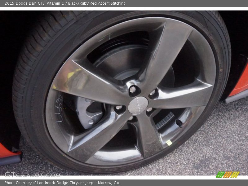 Vitamin C / Black/Ruby Red Accent Stitching 2015 Dodge Dart GT