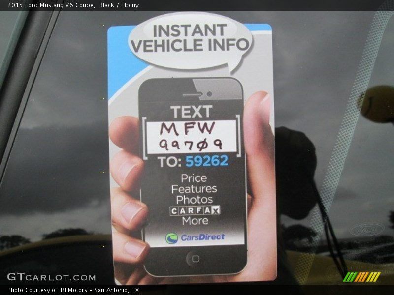 Black / Ebony 2015 Ford Mustang V6 Coupe