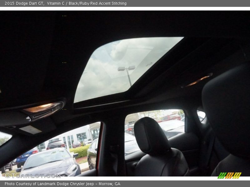 Vitamin C / Black/Ruby Red Accent Stitching 2015 Dodge Dart GT