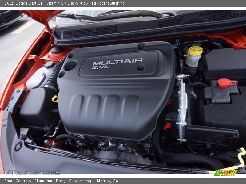 Vitamin C / Black/Ruby Red Accent Stitching 2015 Dodge Dart GT
