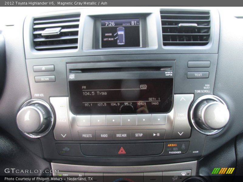 Magnetic Gray Metallic / Ash 2012 Toyota Highlander V6