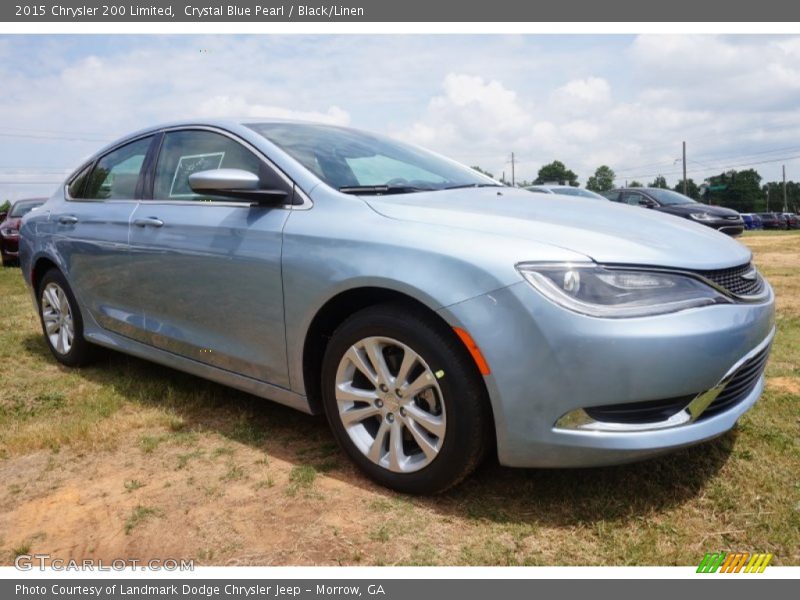 Crystal Blue Pearl / Black/Linen 2015 Chrysler 200 Limited