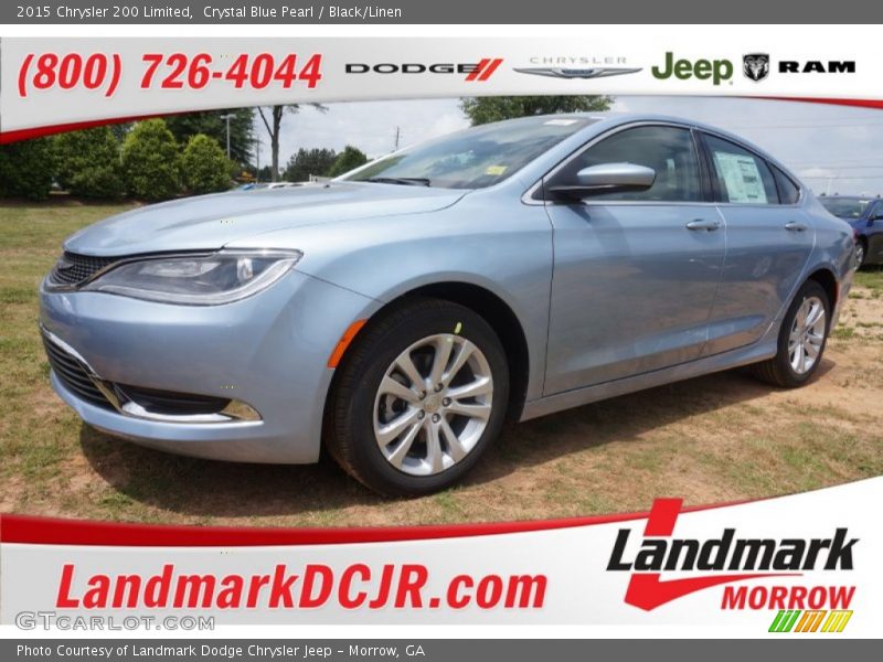 Crystal Blue Pearl / Black/Linen 2015 Chrysler 200 Limited