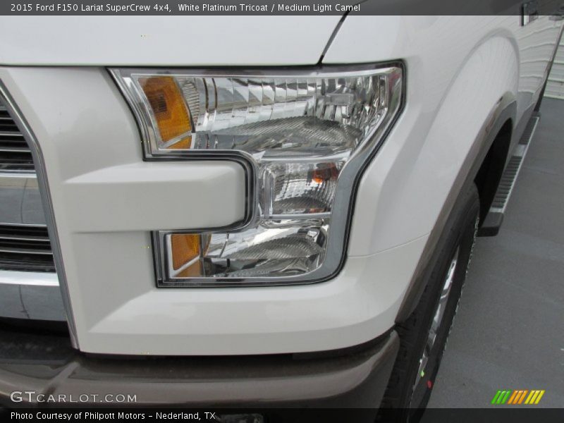 White Platinum Tricoat / Medium Light Camel 2015 Ford F150 Lariat SuperCrew 4x4