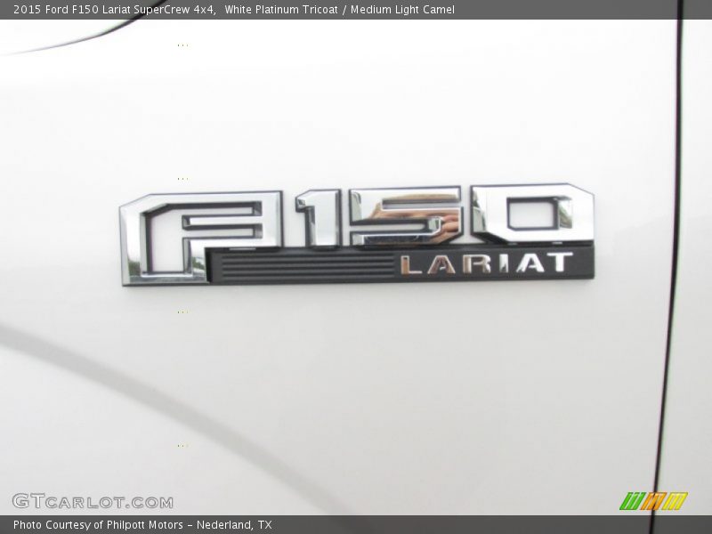 White Platinum Tricoat / Medium Light Camel 2015 Ford F150 Lariat SuperCrew 4x4