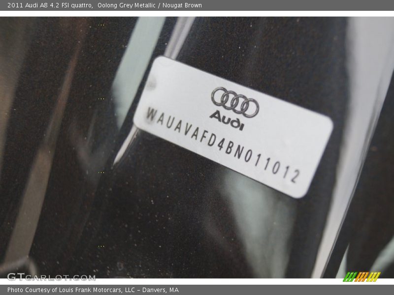 Oolong Grey Metallic / Nougat Brown 2011 Audi A8 4.2 FSI quattro