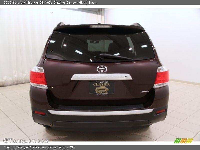 Sizzling Crimson Mica / Black 2012 Toyota Highlander SE 4WD
