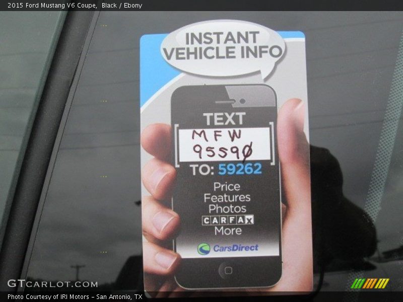 Black / Ebony 2015 Ford Mustang V6 Coupe