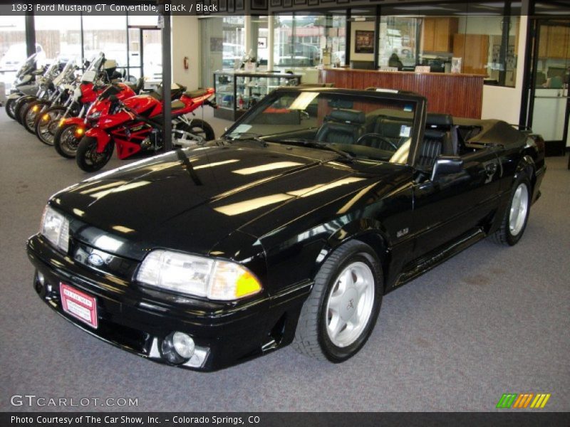 Black / Black 1993 Ford Mustang GT Convertible