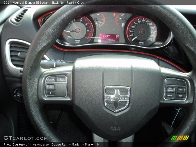 Black Noir Pearl / Gray 2014 Hyundai Elantra SE Sedan
