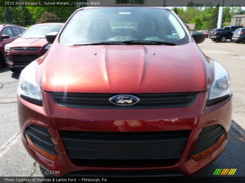 Sunset Metallic / Charcoal Black 2015 Ford Escape S