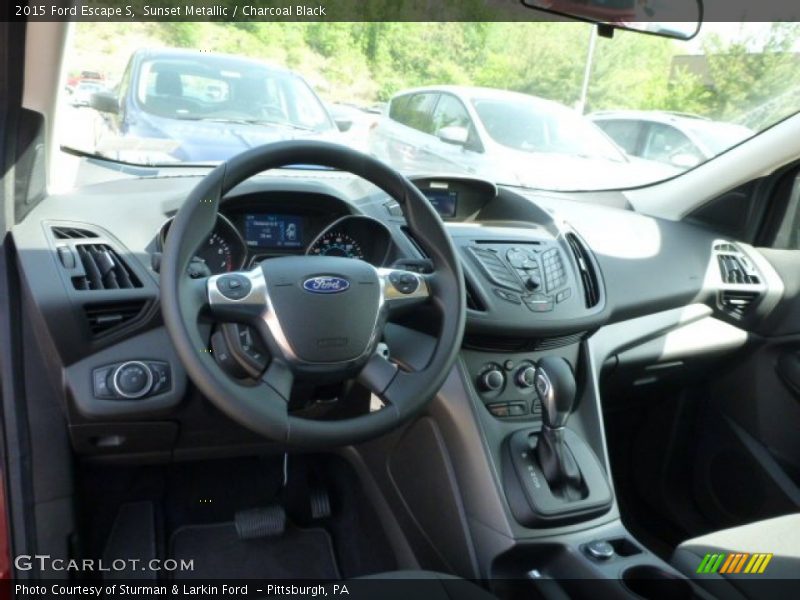 Sunset Metallic / Charcoal Black 2015 Ford Escape S