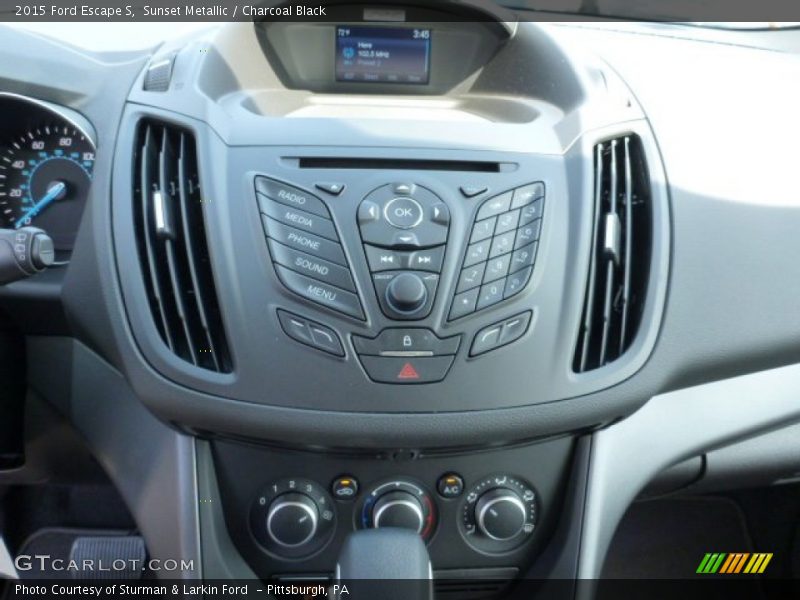 Sunset Metallic / Charcoal Black 2015 Ford Escape S