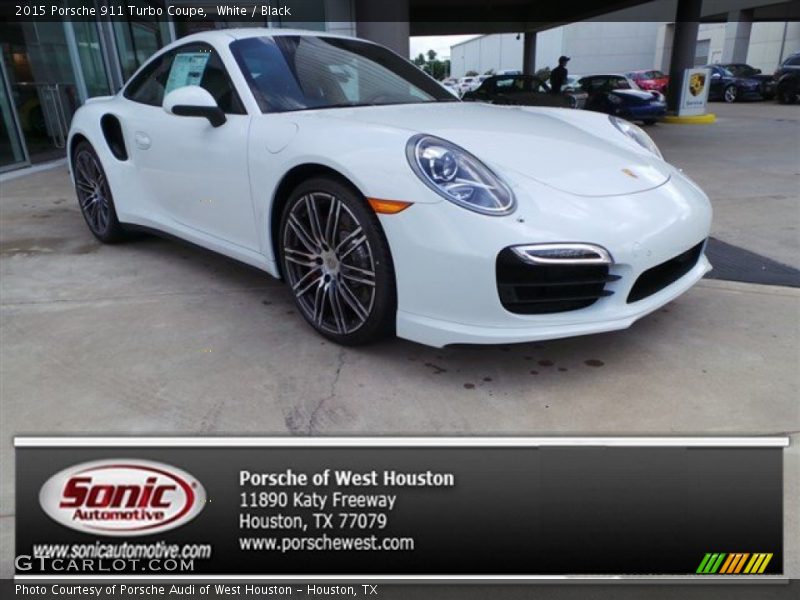 White / Black 2015 Porsche 911 Turbo Coupe