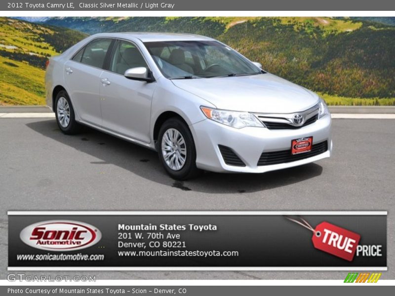 Classic Silver Metallic / Light Gray 2012 Toyota Camry LE