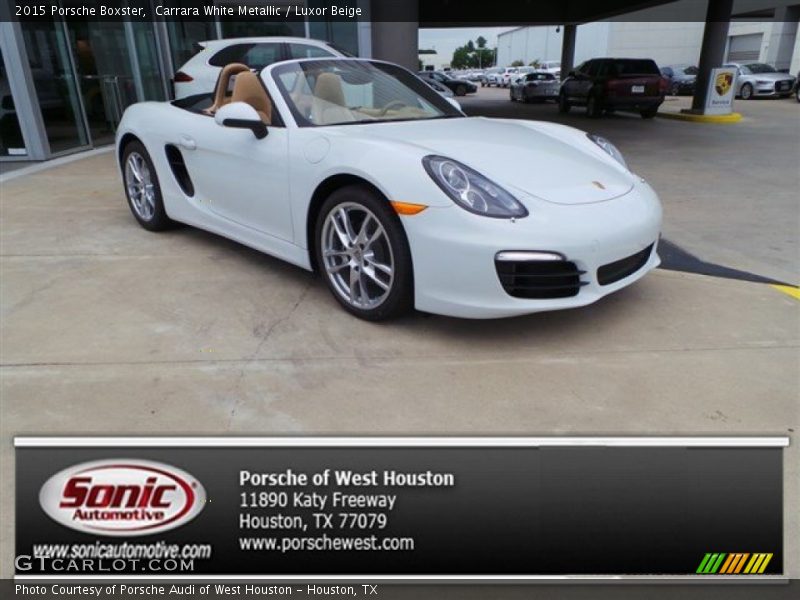 Carrara White Metallic / Luxor Beige 2015 Porsche Boxster