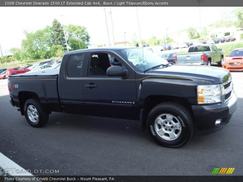 Black / Light Titanium/Ebony Accents 2008 Chevrolet Silverado 1500 LT Extended Cab 4x4