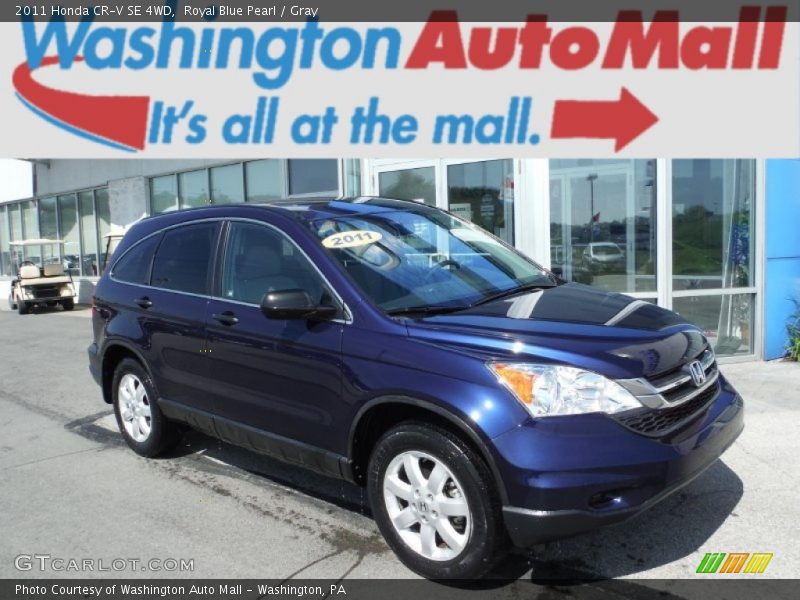 Royal Blue Pearl / Gray 2011 Honda CR-V SE 4WD