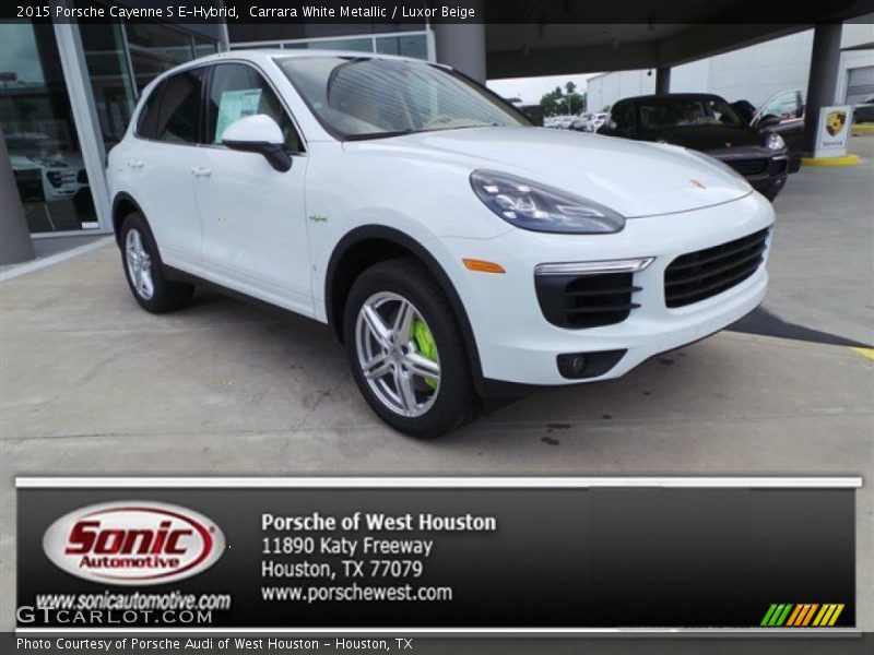 Carrara White Metallic / Luxor Beige 2015 Porsche Cayenne S E-Hybrid