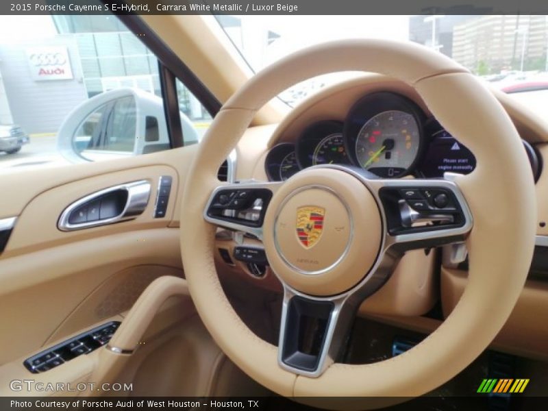 Carrara White Metallic / Luxor Beige 2015 Porsche Cayenne S E-Hybrid