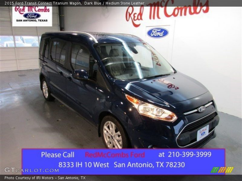 Dark Blue / Medium Stone Leather 2015 Ford Transit Connect Titanium Wagon
