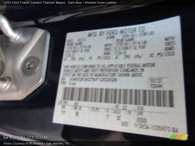 Dark Blue / Medium Stone Leather 2015 Ford Transit Connect Titanium Wagon