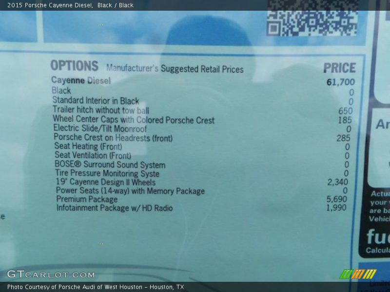 Black / Black 2015 Porsche Cayenne Diesel
