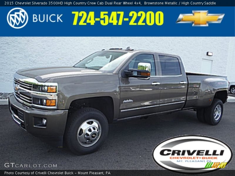 Brownstone Metallic / High Country Saddle 2015 Chevrolet Silverado 3500HD High Country Crew Cab Dual Rear Wheel 4x4