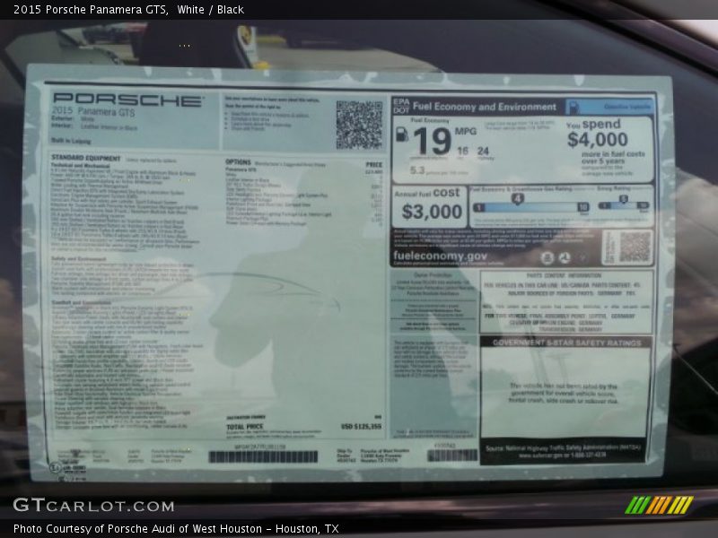 White / Black 2015 Porsche Panamera GTS