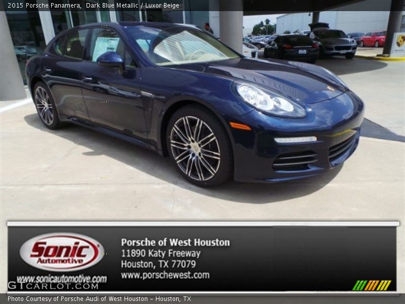 Dark Blue Metallic / Luxor Beige 2015 Porsche Panamera