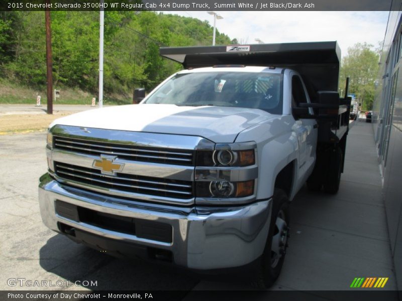 Summit White / Jet Black/Dark Ash 2015 Chevrolet Silverado 3500HD WT Regular Cab 4x4 Dump Truck