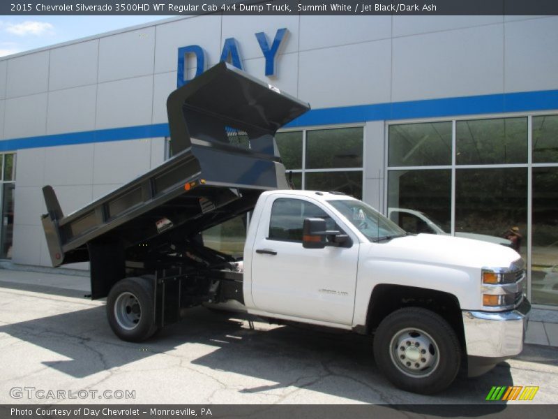 Summit White / Jet Black/Dark Ash 2015 Chevrolet Silverado 3500HD WT Regular Cab 4x4 Dump Truck