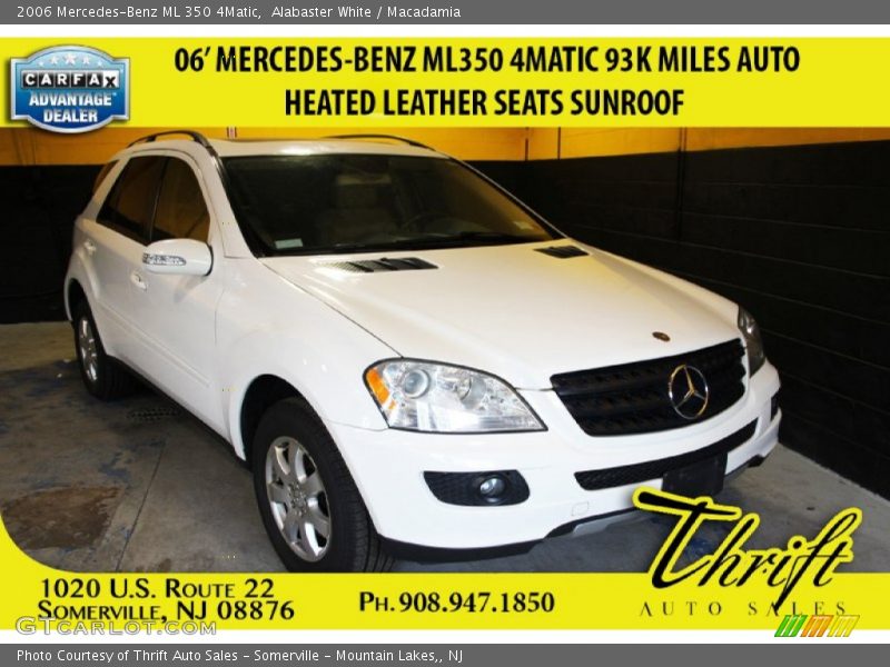 Alabaster White / Macadamia 2006 Mercedes-Benz ML 350 4Matic