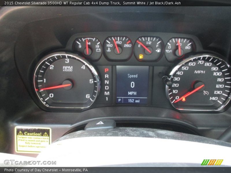 Summit White / Jet Black/Dark Ash 2015 Chevrolet Silverado 3500HD WT Regular Cab 4x4 Dump Truck