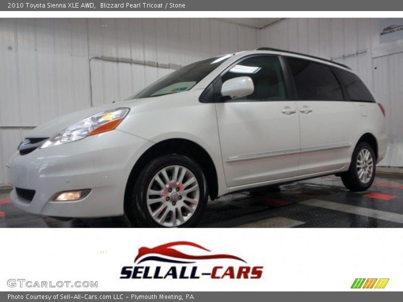 Blizzard Pearl Tricoat / Stone 2010 Toyota Sienna XLE AWD