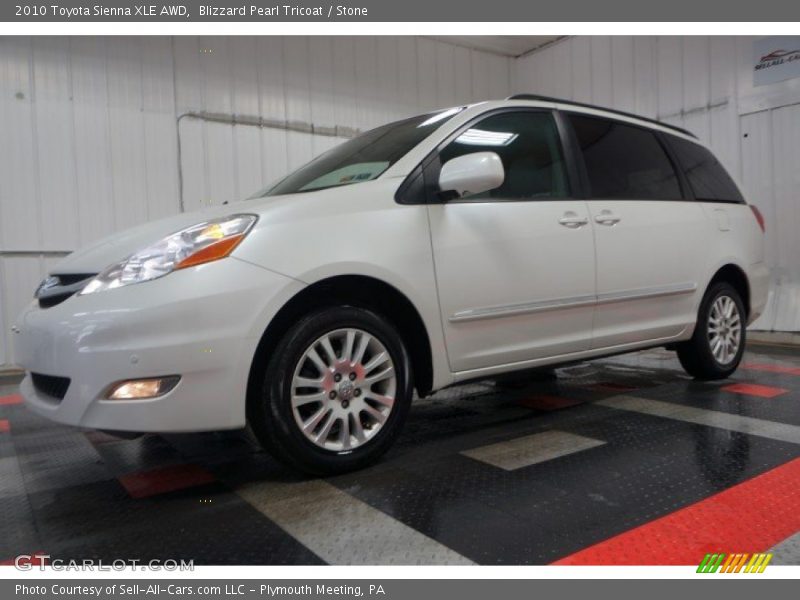 Blizzard Pearl Tricoat / Stone 2010 Toyota Sienna XLE AWD