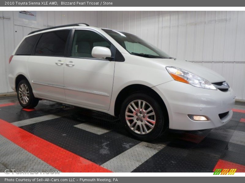 Blizzard Pearl Tricoat / Stone 2010 Toyota Sienna XLE AWD