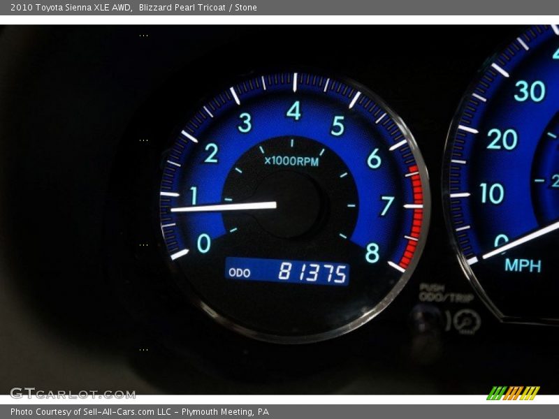 Blizzard Pearl Tricoat / Stone 2010 Toyota Sienna XLE AWD