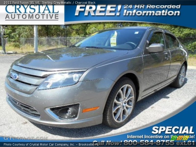 Sterling Grey Metallic / Charcoal Black 2011 Ford Fusion SEL V6