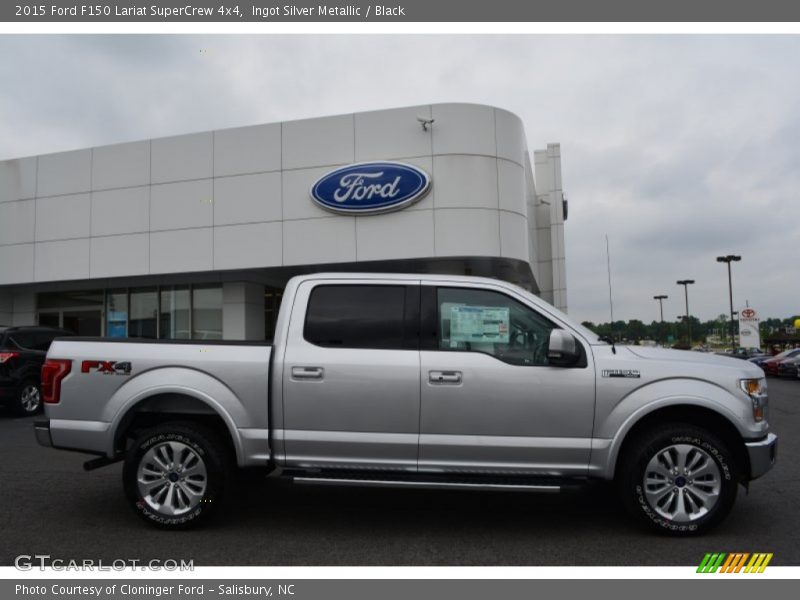 Ingot Silver Metallic / Black 2015 Ford F150 Lariat SuperCrew 4x4