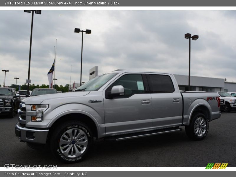 Ingot Silver Metallic / Black 2015 Ford F150 Lariat SuperCrew 4x4