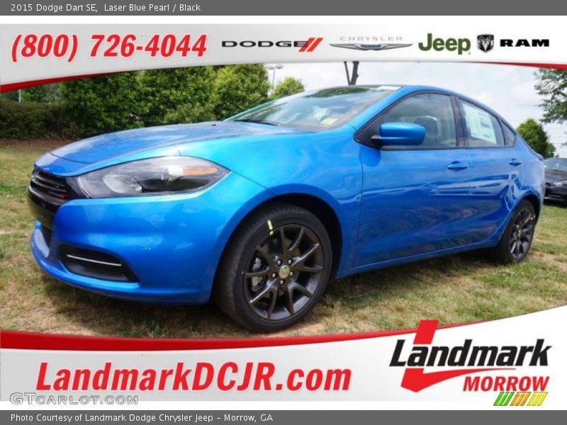 Laser Blue Pearl / Black 2015 Dodge Dart SE