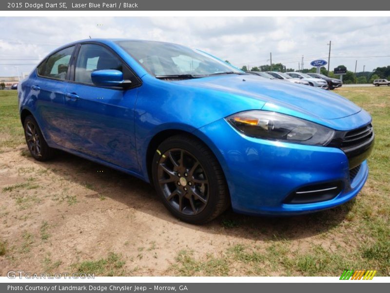 Laser Blue Pearl / Black 2015 Dodge Dart SE
