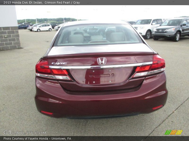 Crimson Red Pearl / Gray 2013 Honda Civic EX Sedan