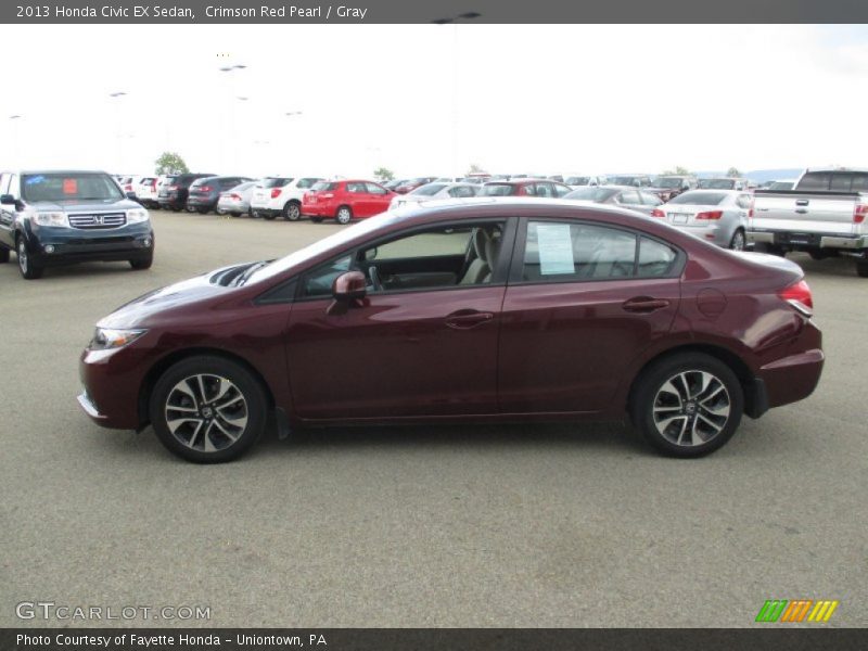 Crimson Red Pearl / Gray 2013 Honda Civic EX Sedan