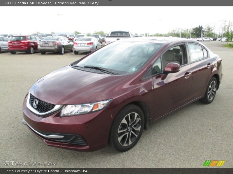 Crimson Red Pearl / Gray 2013 Honda Civic EX Sedan